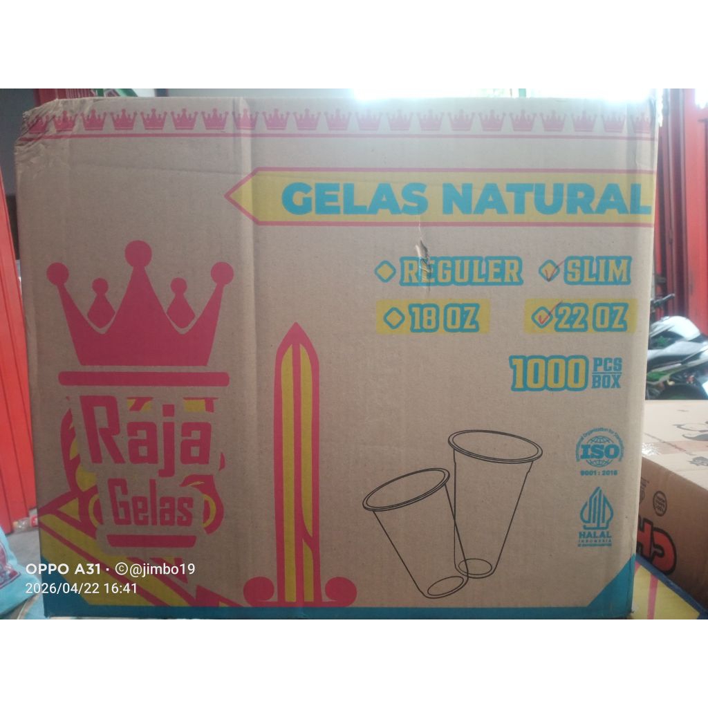 GELAS SLIM UKURAN 22oz MERK RAJA