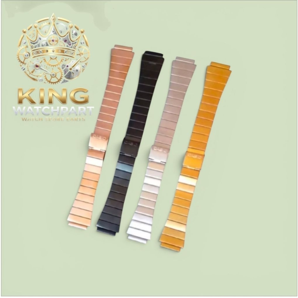 Strap Tali Jam Tangan Casio F-91W AQ-230 A-158 Bracelet Rantai Casio Steinless Steel With Emboss 18m