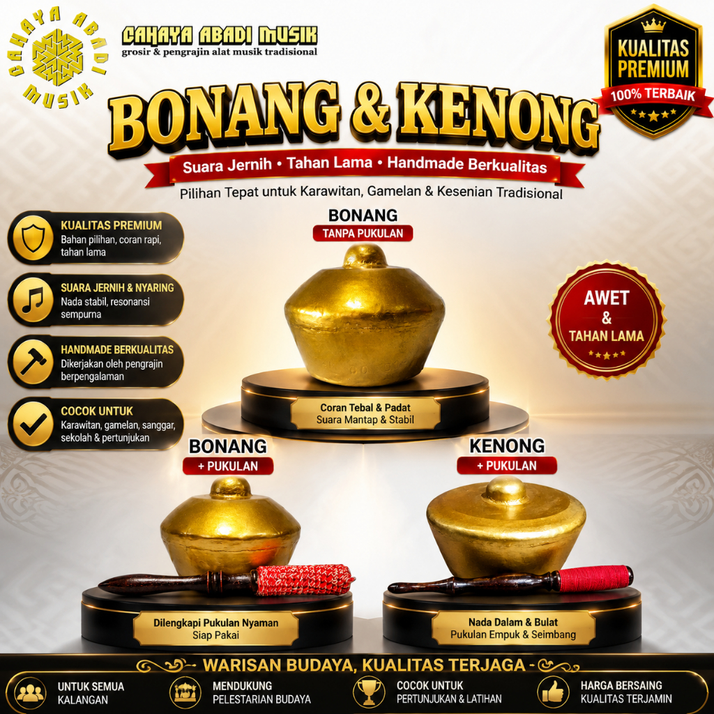 Bonang & kenong kethuk besi full talempong gong