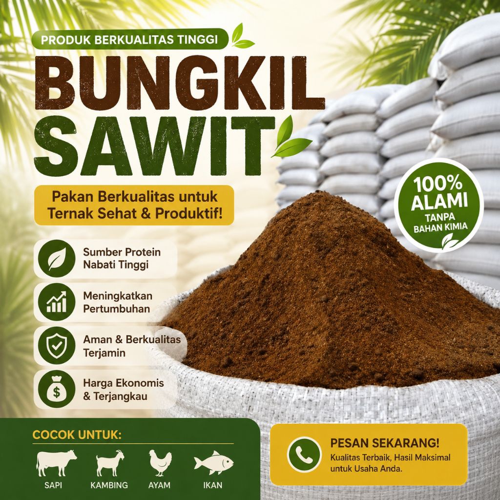 Bungkil Sawit PAKAN TERNAK Kemasan 1 Kg