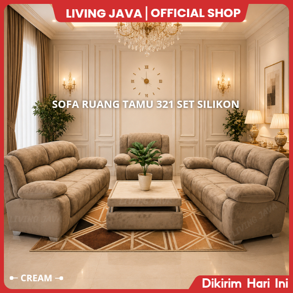 SOFA RUANG TAMU 321 SILIKONE - SOFA RUANG TAMU JUMBO 321 BANDUNG - SOFA RUANG TAMU FULL SET