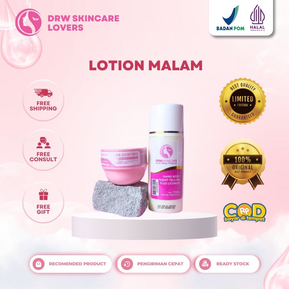 DRW Skincare Lotion Malam Hb Dosting Lotion Night Premium Malam Pemutih