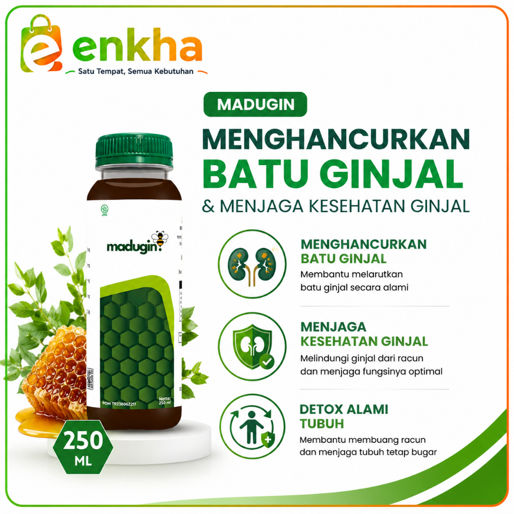 Madugin Herbal Batu Ginjal – Madu Alami untuk Menghancurkan Batu Ginjal & Menjaga Kesehatan Ginjal