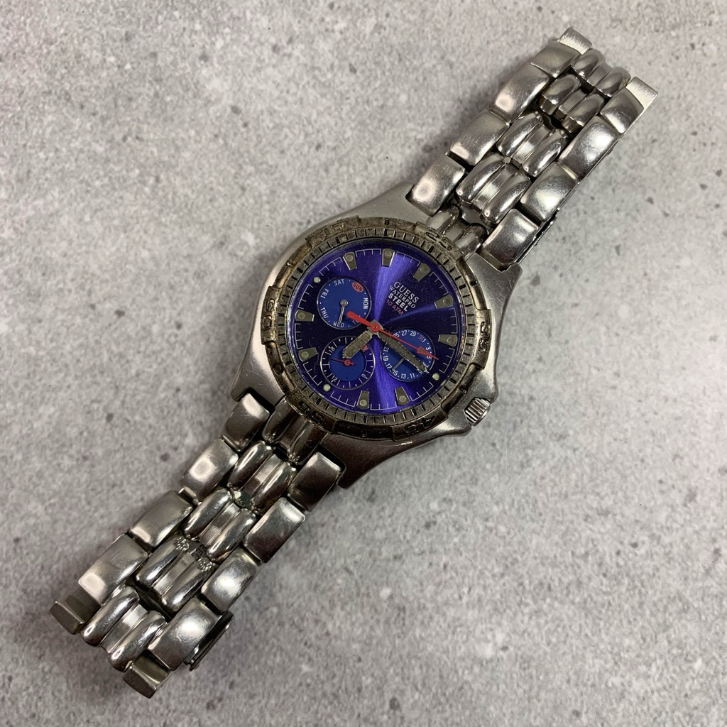 guess stell vintage original second jam tangan pria