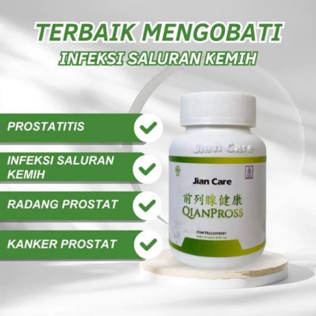 Jiancare Qianpross Obat Herbal Cina Atasi Prostat Infeksi Saluran Kemih Saluran Kencing Herbal BPOM