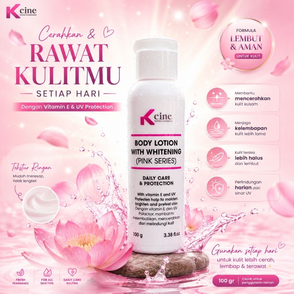 Qeela Skincare - Hand Body Lotion Pink Membuat Kulit langsung Terlihat Putih / Hand Body Lotion Hasi