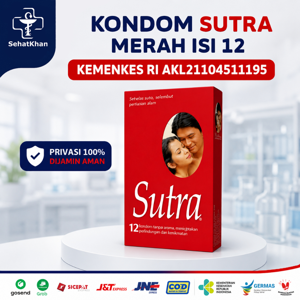 Kondom Sutra Merah Isi 12 - Tipis & Sensitif - Privasi Aman