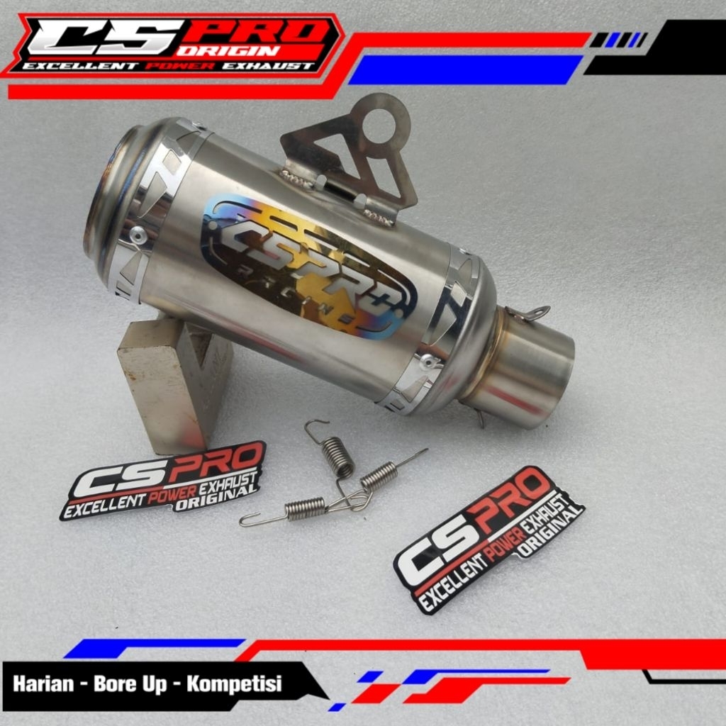 Knalpot racing Cs pro racing Silincer only Bujel titan Inlet 50mm Produk original cs pro racing