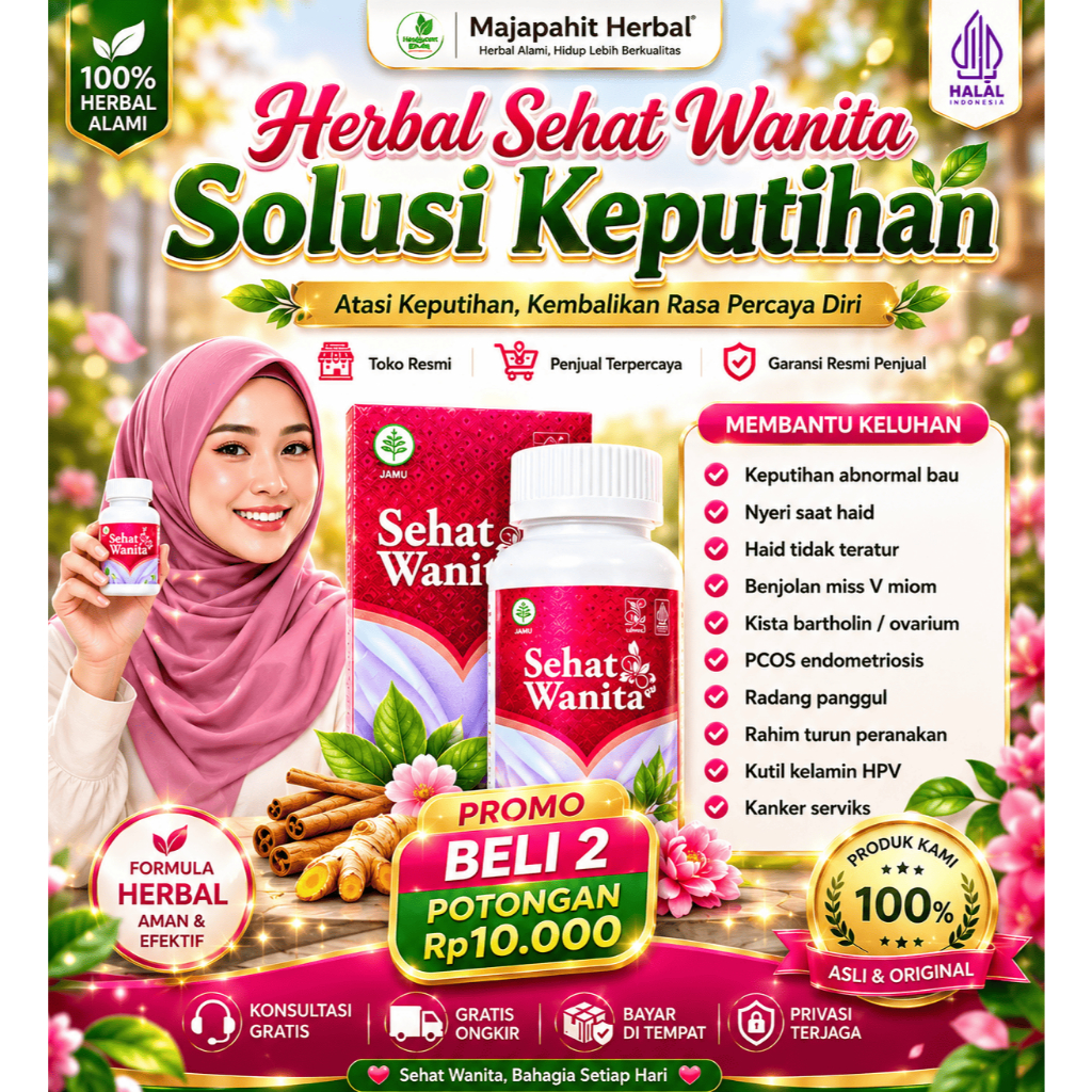 Sehat Wanita Original Obat keputihan Gatal dan Bau Pelancar Haid Tidak Teratur Miom Kista Benjolan G