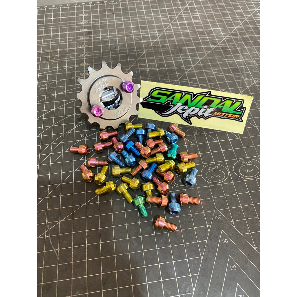 2 BAUT TITANIUM GEAR DEPAN BAUT TITANIUM GEAR GIR GER DEPAN BAUT TITANIUM GEAR DEPAN BAUT TITANIUM G