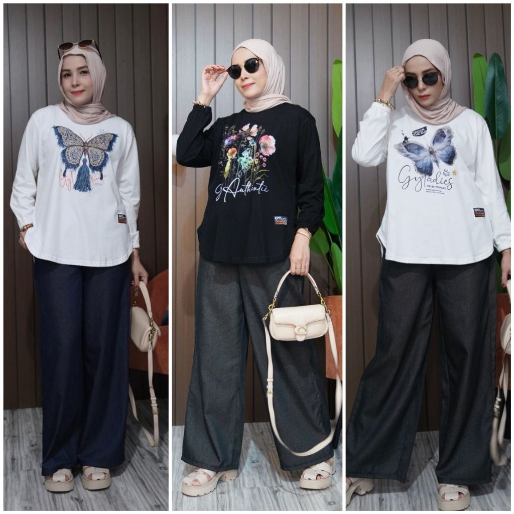 GYL Set Top Oval Celana Denim by GYL AUTHENTIC