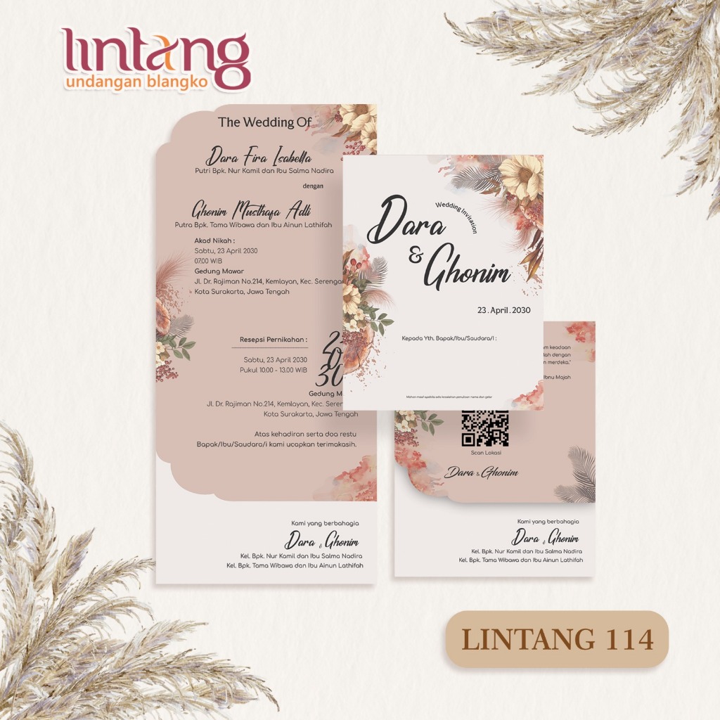 Blangko Undangan Kosong Terbaru LINTANG 114 Motif Elegan