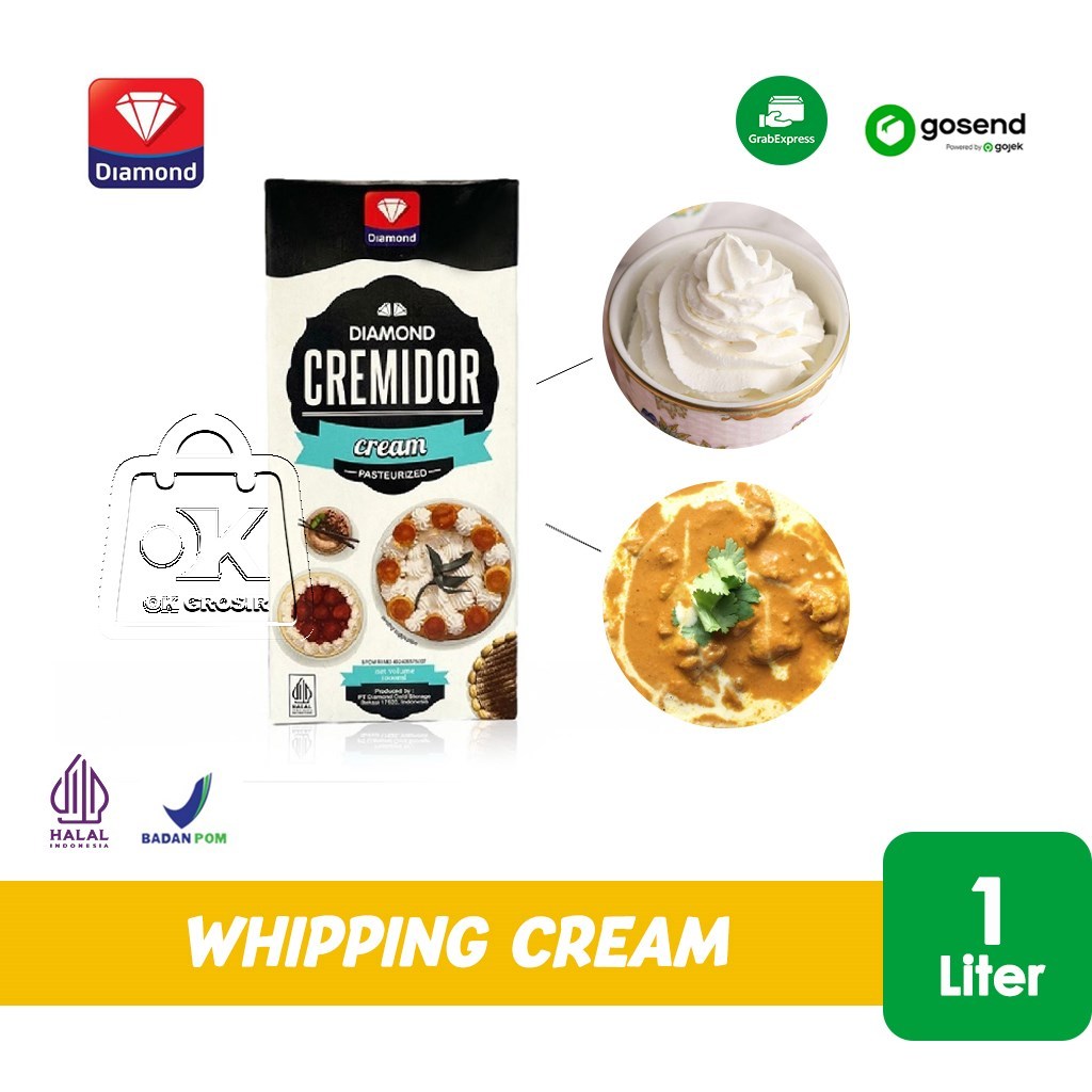Diamond Cream Cremidor / Whipping Cream 1 Liter (KHUSUS INSTANT)