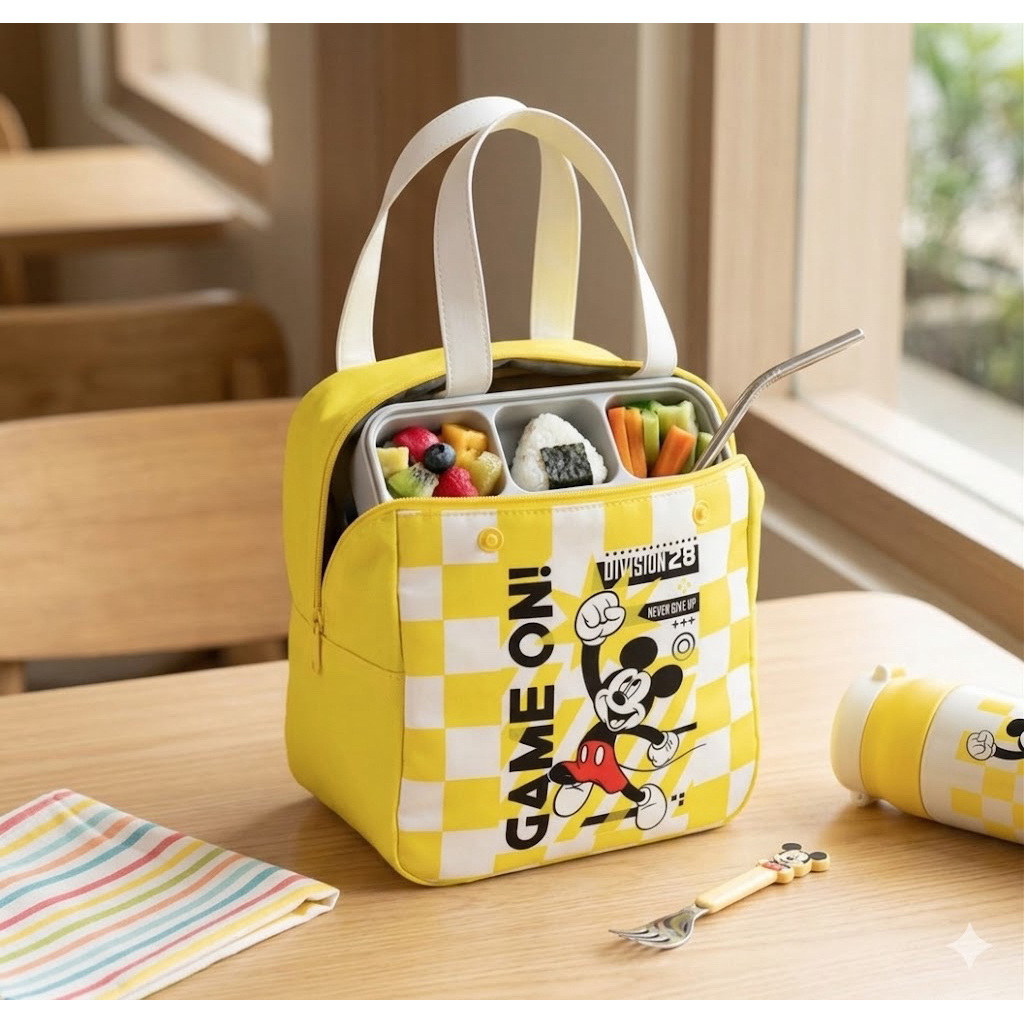 Disney Tas Bekal Makanan Thermal Polyester Mickey Mouse - Kuning