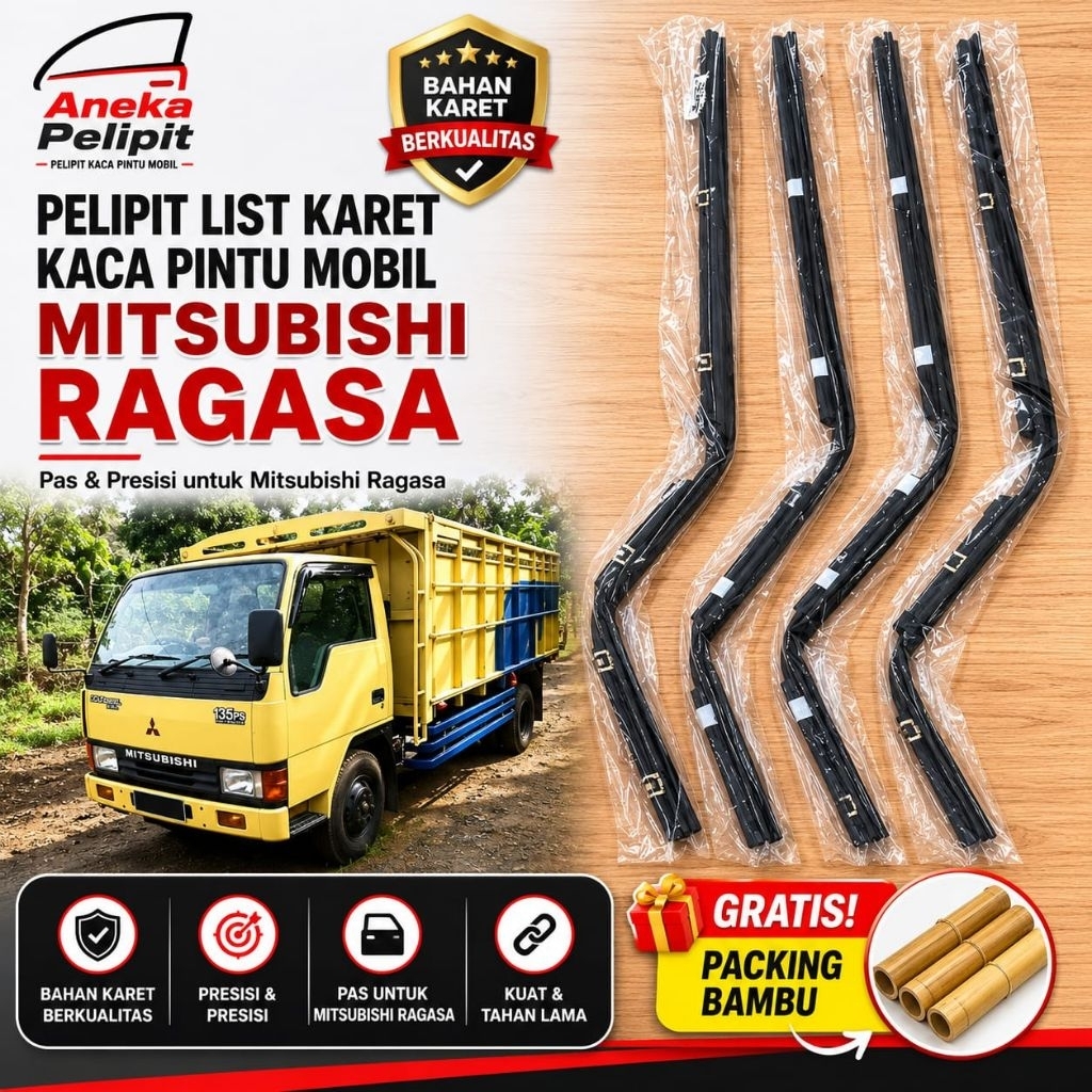 Pelipit weatherstrip list karet kaca pintu Mobil Mitsubishi RAGASA