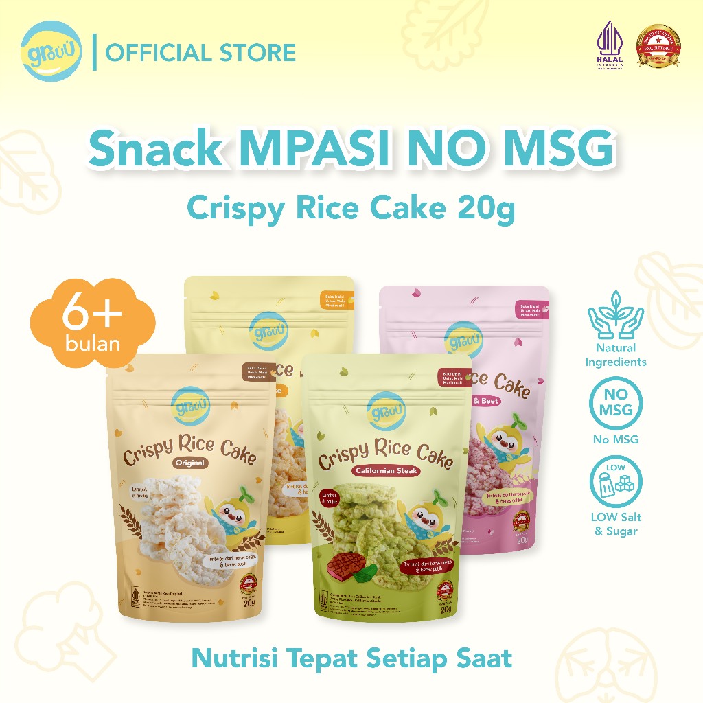 Grouu - Crispy Rice Cake, Camilan Anak dan Balita NO MSG