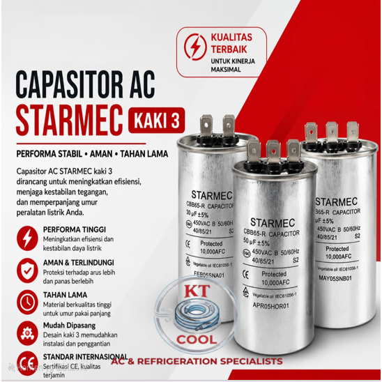 CAPASITOR AC 45UF+2UF STARMEC