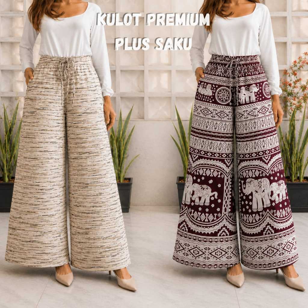 CELANA KULOT RAYON KULOT CRINKLE KULOT KATUN HIGHWAIST WANITA | BB 35-75KG KULOT MOTIF KULOT POLOS