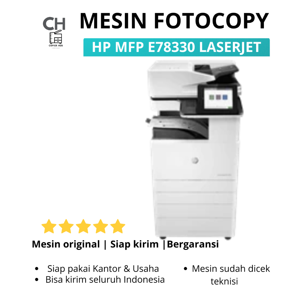 Mesin Fotocopy Warna A3 HP Color LaserJet E78330 Print Scan Copy Network