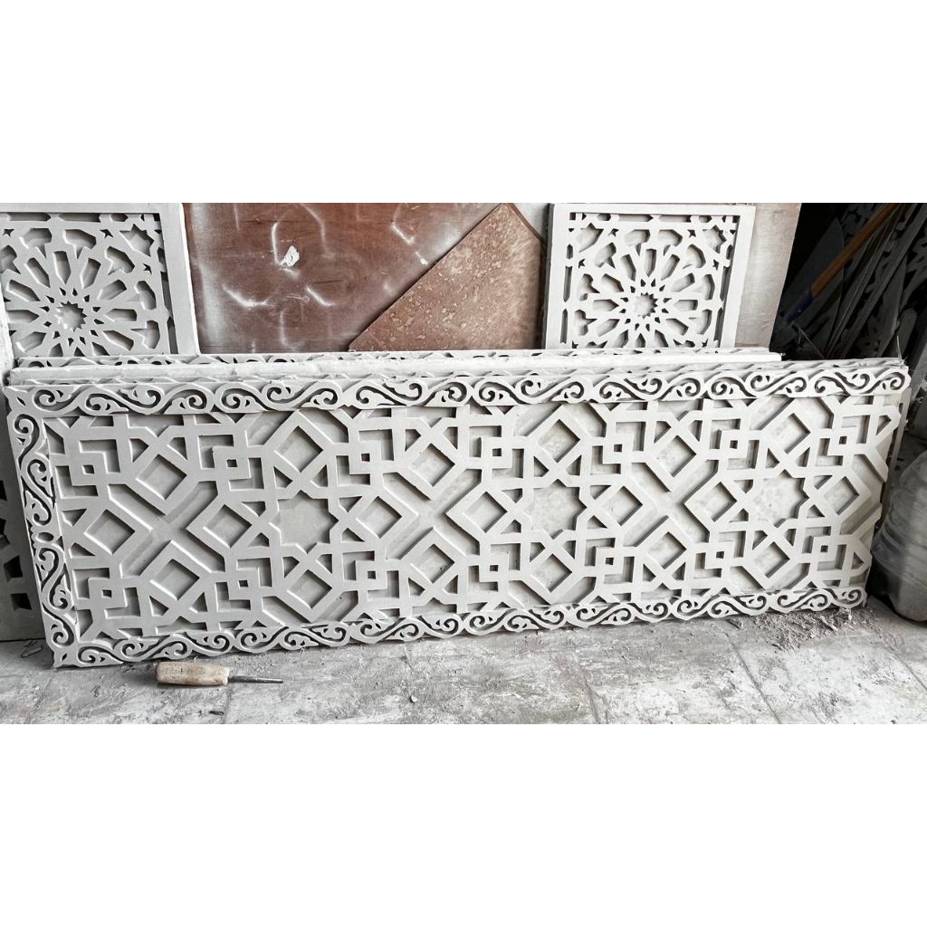 Krawangan GRC Pracetak Ornamen Dinding Luar Rumah Mewah Per Meter