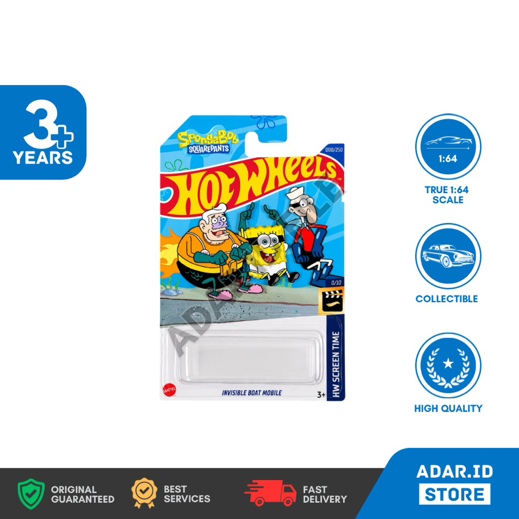 [NEW] HOT WHEELS - INVISIBLE BOAT MOBILE - HW SCREEN TIME 0/10 - HW REGULER 000/250 - SPONGEBOB SQUA