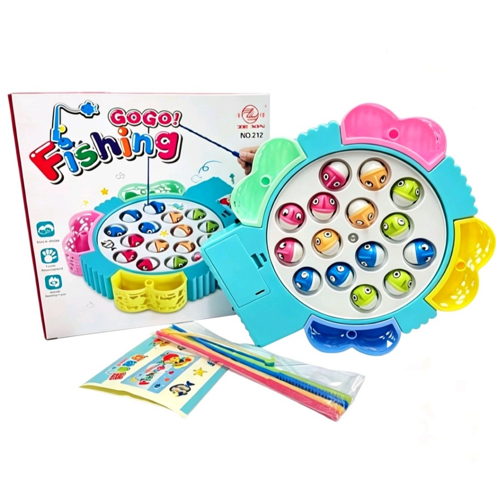 Fishing Game Deluxe 15pcs Ikan Edukasi Anak | Pancingan Ikan Elektrik