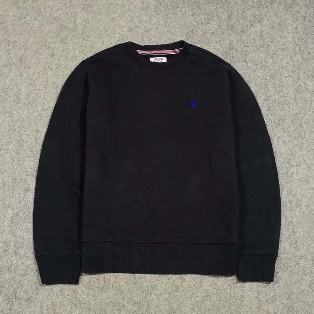 crewneck hitam polos pria USPA size L second
