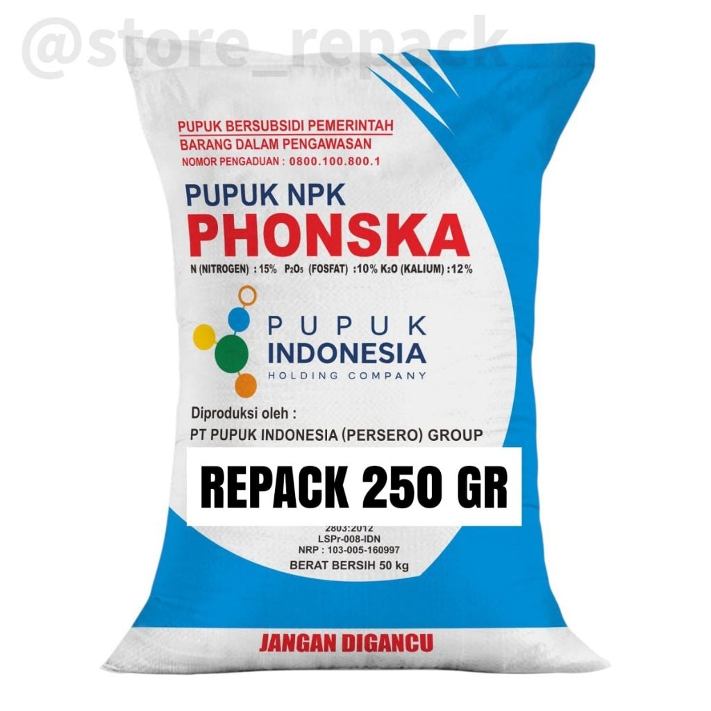 Pupuk Phonska Subsidi 15-10-12 Kemasan REPACK 250 GR ( Original 100 %)