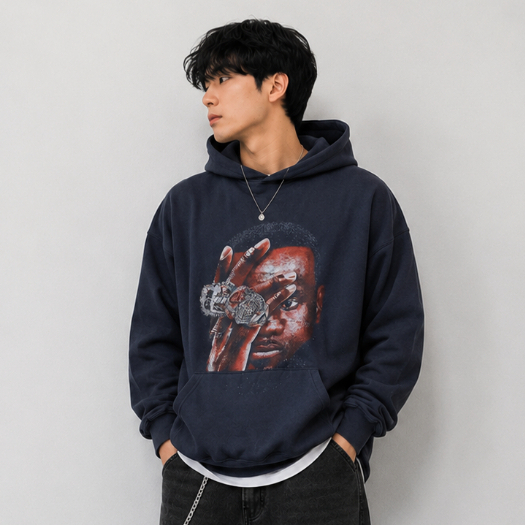 Hoodie Oversize Biru Tosca Lebron James Basket Mc.F Supply Co