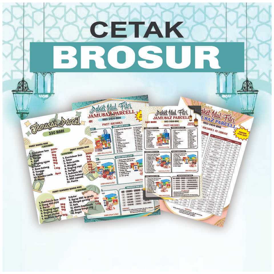 CETAK BROSUR PAKET LEBARAN CUSTOM/UK. F4 CETAK BOLAK BALIK