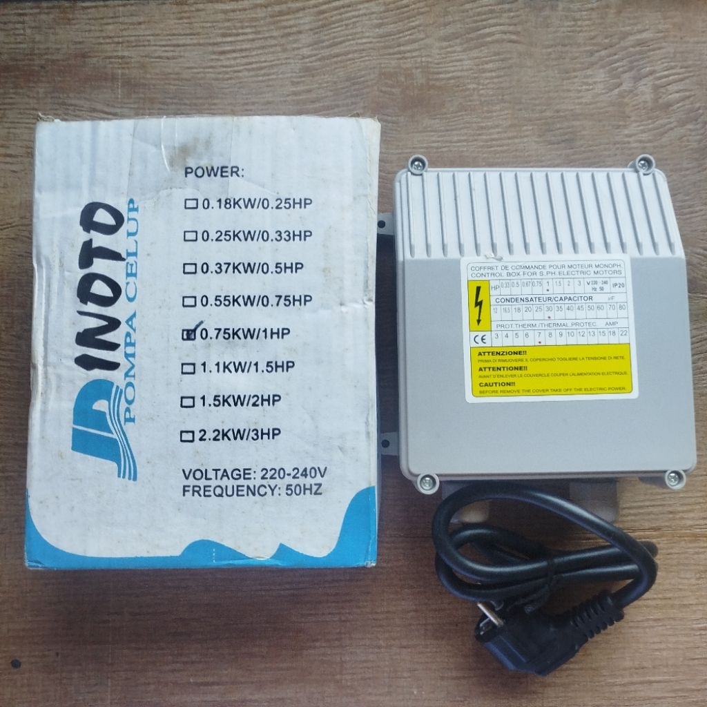 INOTO 1HP Panel Control Kontrol Box Pompa Air Satelit Submersible Pump 1HP
