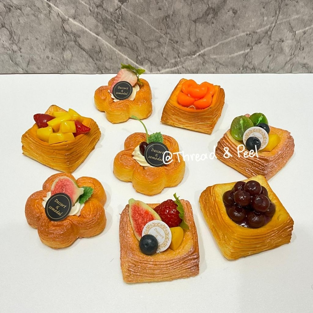Tempelan Kulkas 3D Magnet Mini Fruit Cake Danish Bakery Holland