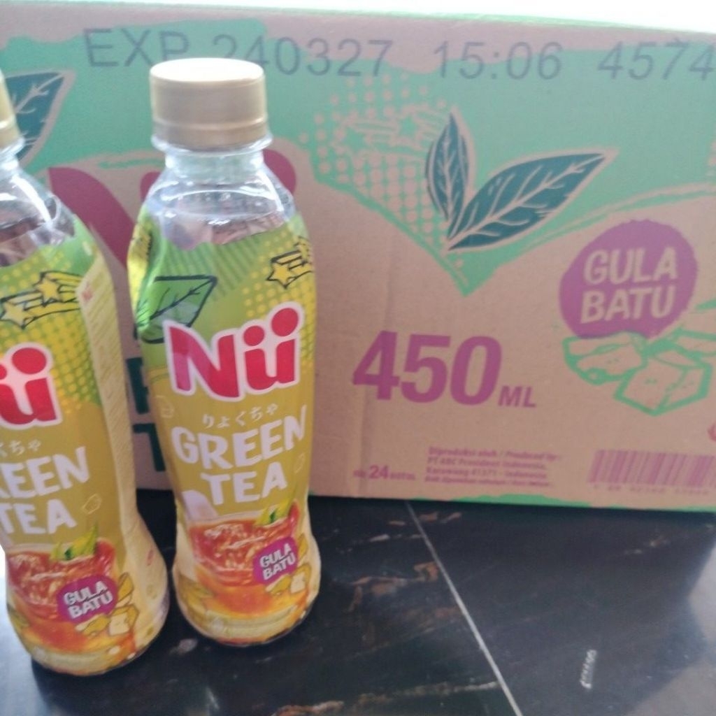 NU green tea gula batu 450 ML= perdus isi 24 pcs ( promo)