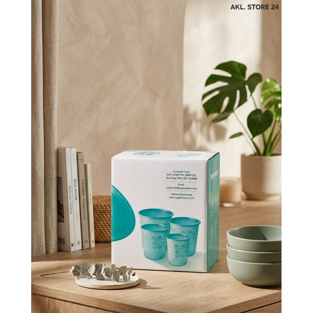 Tupperware Baru Toples Set Mosaic Canister Tosca isi 4 Pcs