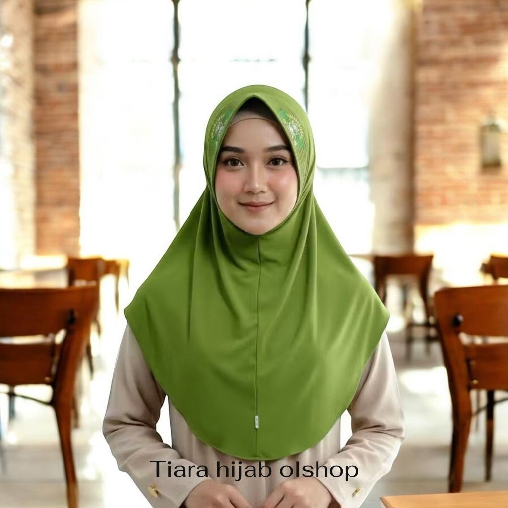hijab muslimat NU pet bordir permanen kerudung seragam instan atasan muslimat