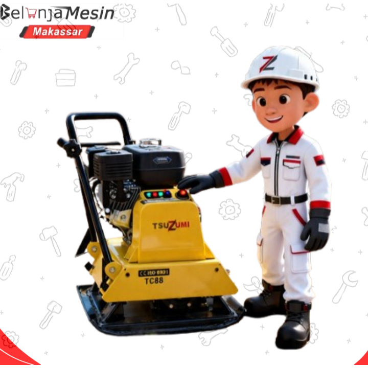 Stamper Kodok Tsuzumi TX200 6.5 Hp Aspal I Mesin Pemadat Tanah Reversible Plate Compactor HPC-160 5.