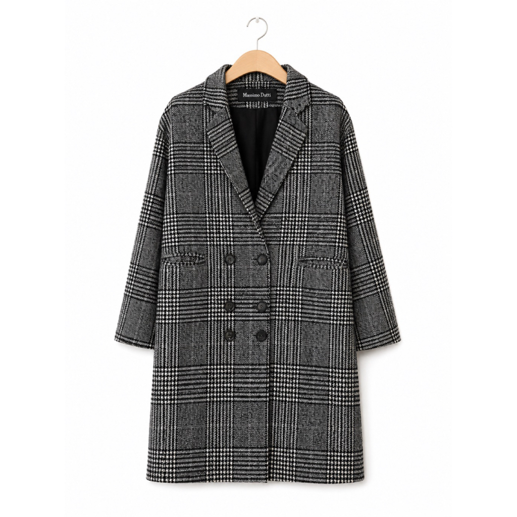 (M) Wool Long Blazer Massimo Dutti