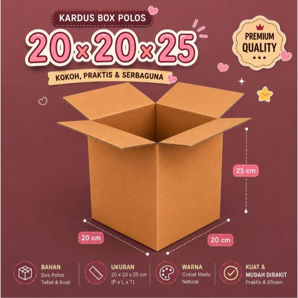 Kardus BOX POLOS 20x20x25