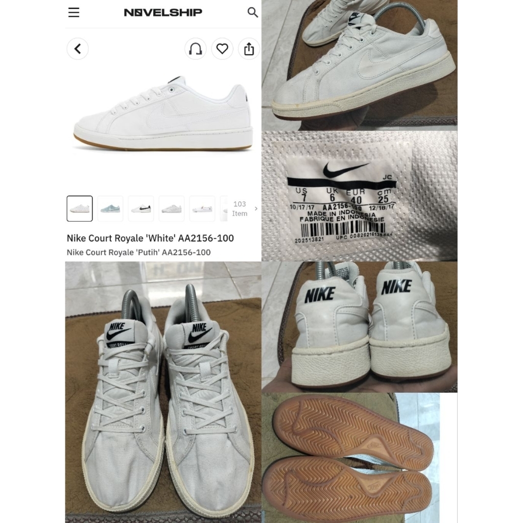 Sepatu Preloved Second Original Nike Court Royale Size 40
