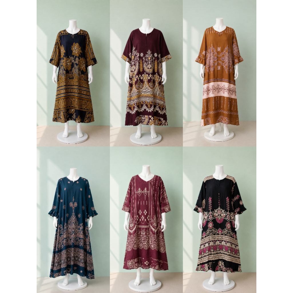 Daster Mewah Panjang Homedress Gamis Rayon Premium LD 120