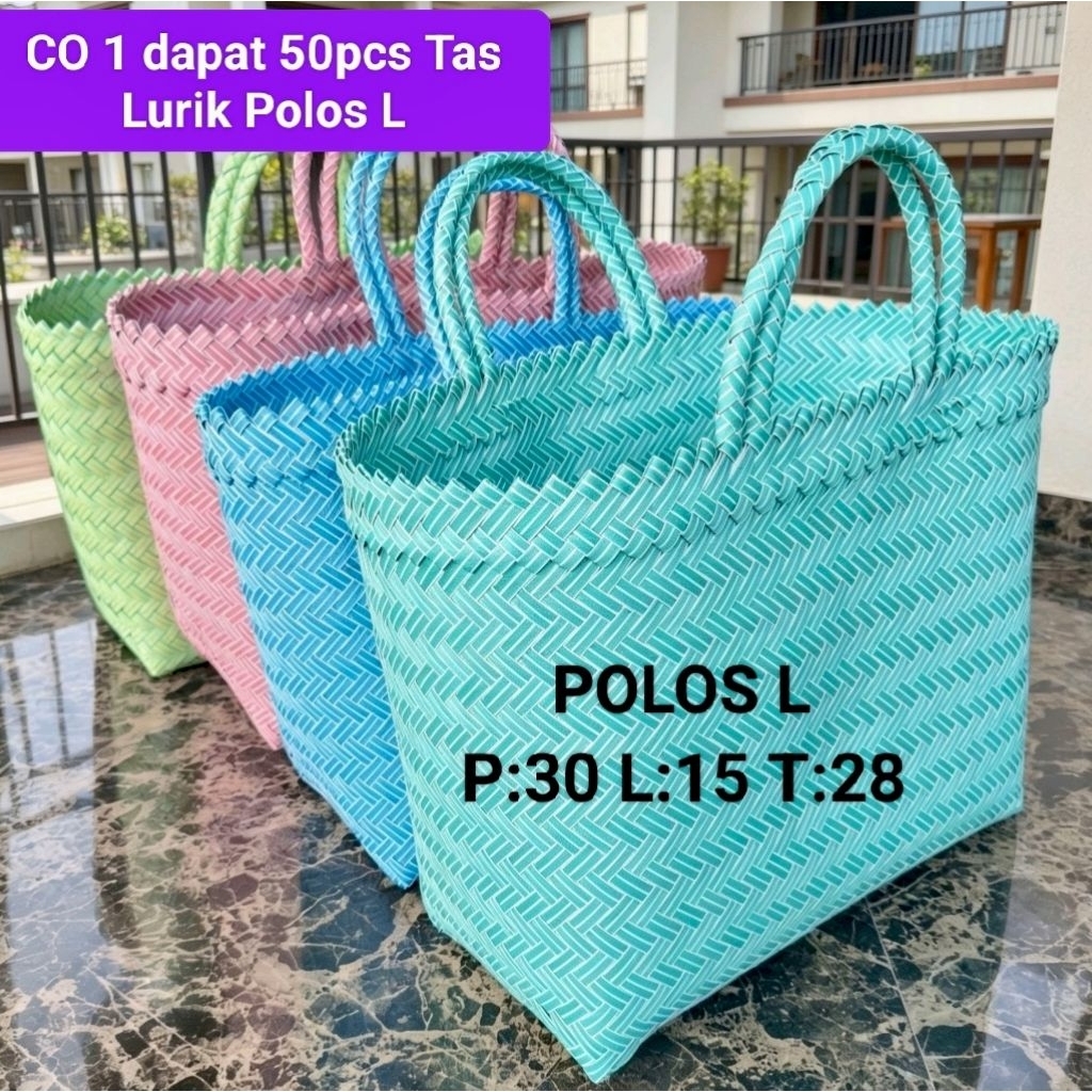 Paket Hemat 50pcs Tasanyam LURIK POLOS BESAR / Lurik Polos L