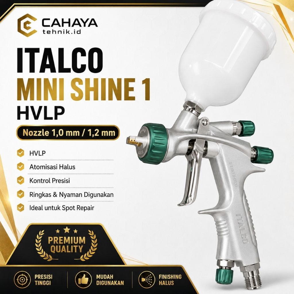 Spray Gun HVLP Italco Mini Shine 1 Nozzle 1.0/1.2mm Original