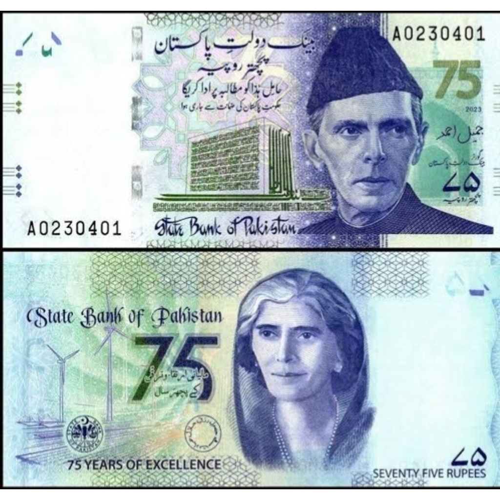 Mancanegara Uang Pakistan 75rupee UNC untuk Numismatik