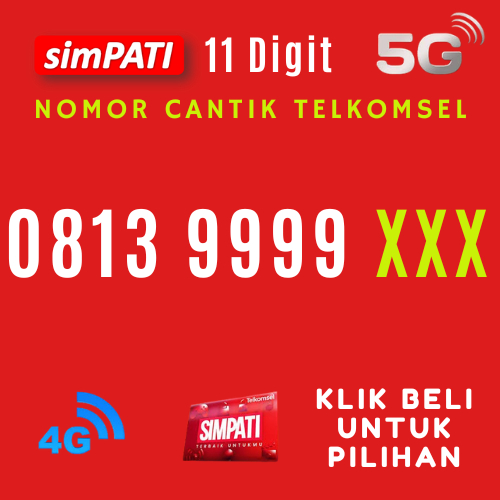 Kartu Perdana 11 Digit Simpati Nomor Cantik Telkomsel Simpati Nomer Cantik  Simpati Jaringan 4G/5G V