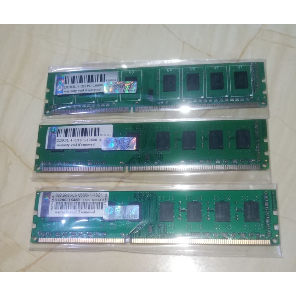 PAKET RAM KOMPUTER VGEN 8GB 1 UNIT  DDR3, 4GB 2 UNIT