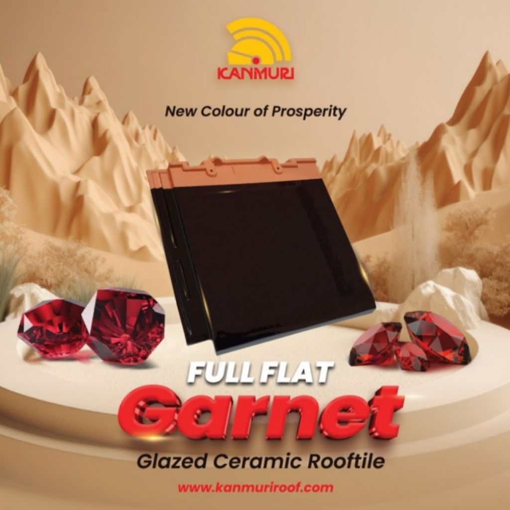 genteng keramik kanmuri full flat garnet