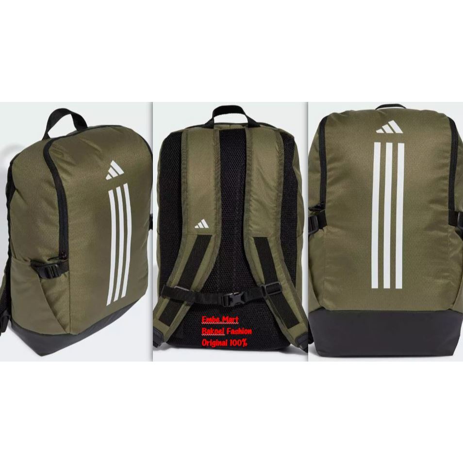 Adidas Essentials 3-Stripes Backpack IZ1909 Olive Strata