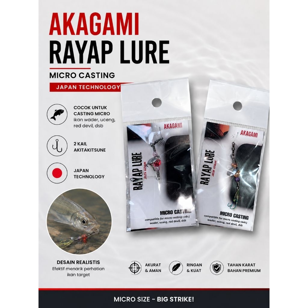 Akagami umpan rayap lure casting wader