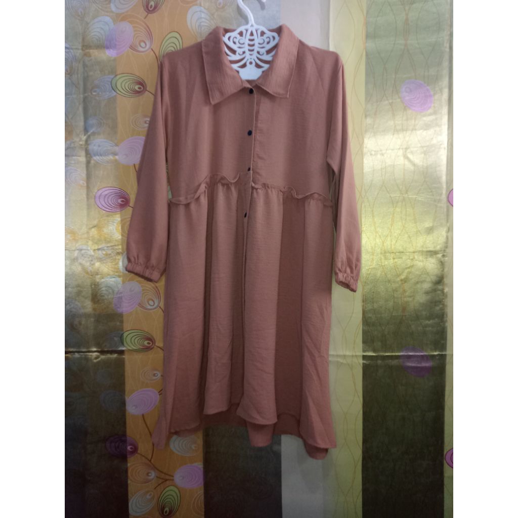 baju tunik wanita bahan Crinkle