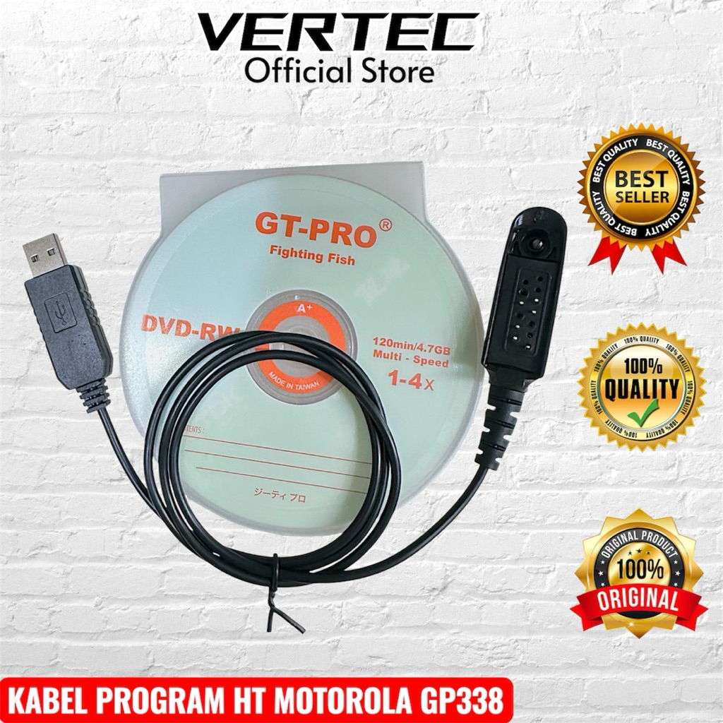 Kabel Program HT Motorola GP338 GP328 PTX760 CD Software USB Driver